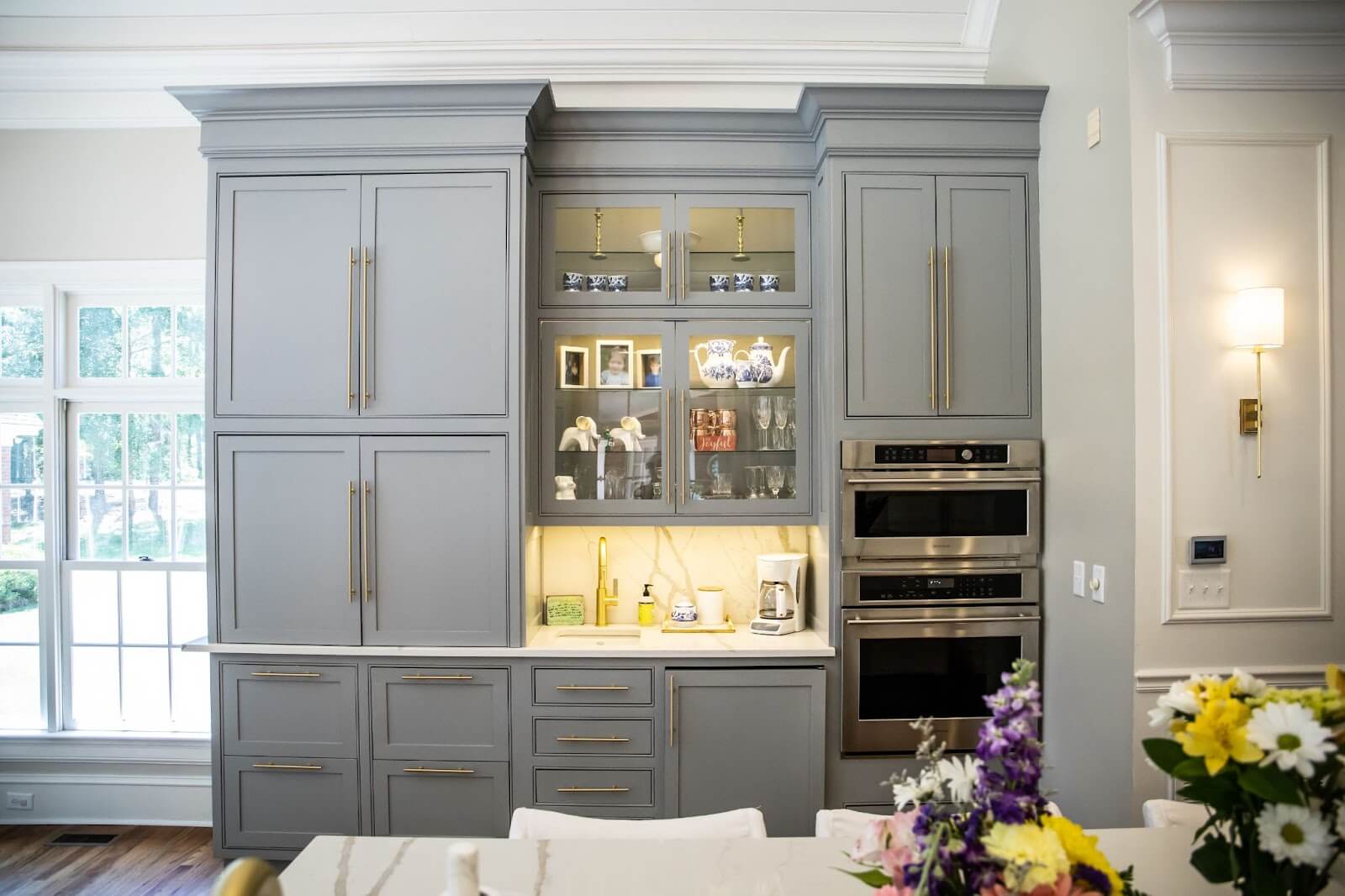 Stylish kitchen cabinets in a renovated kitchen space
